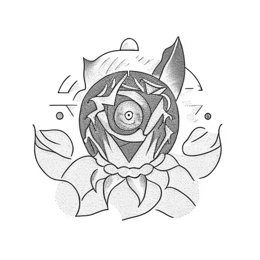 A Minimalist Tattoo Of A Scout Hiking Through A Sunflower Field At Sunset