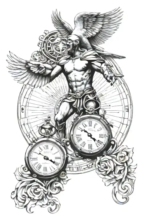 Birth Clocks With Dove And Gladiator Standing Triumphantly