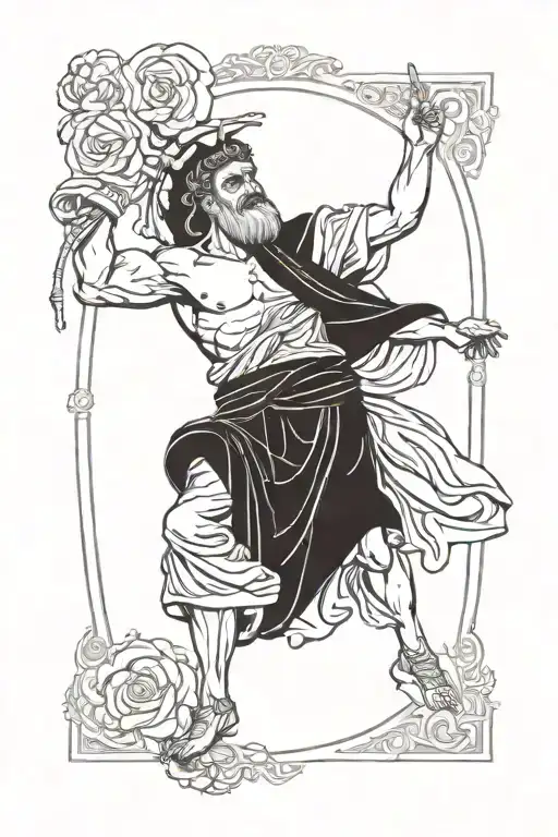 Greece God Tattoo Design