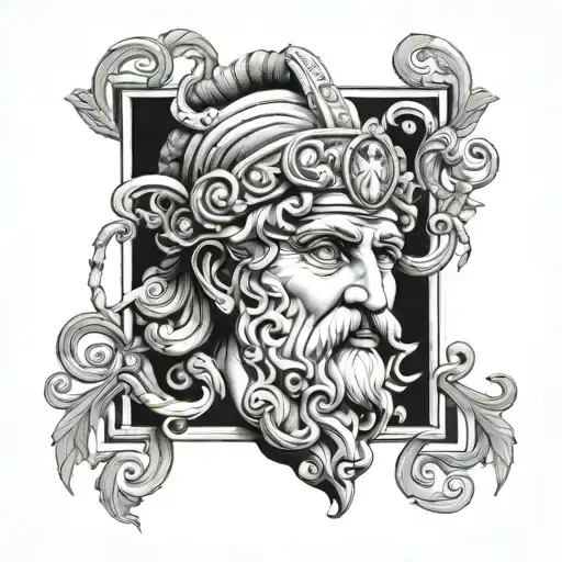 Greece God Tattoo Design