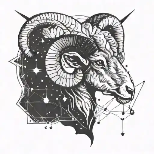 Aries Ram And Constellation