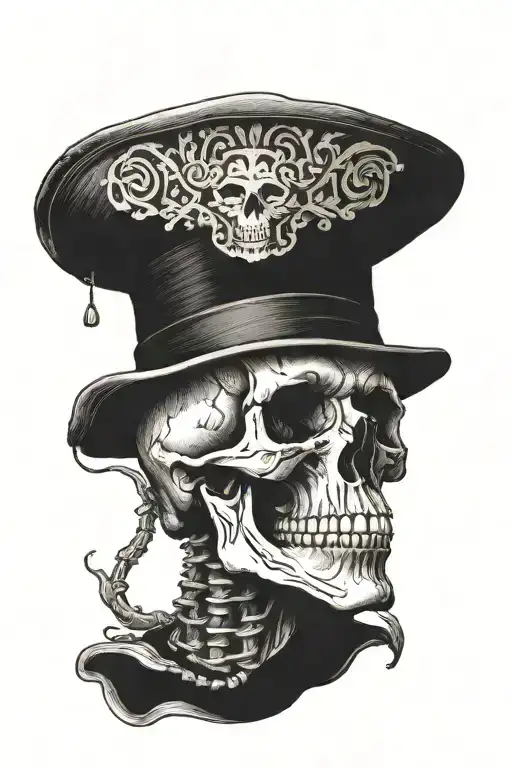 Skull Wearing Hat