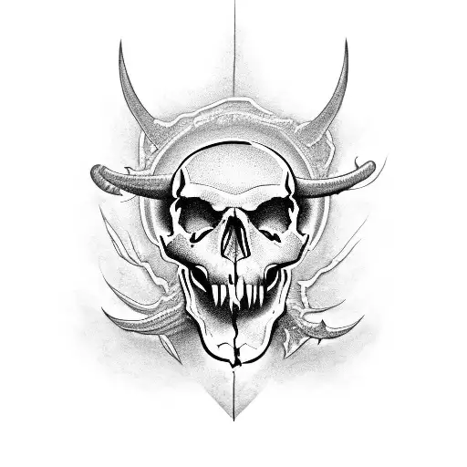 A Devil Skull Emerging From The Depths Of Hell