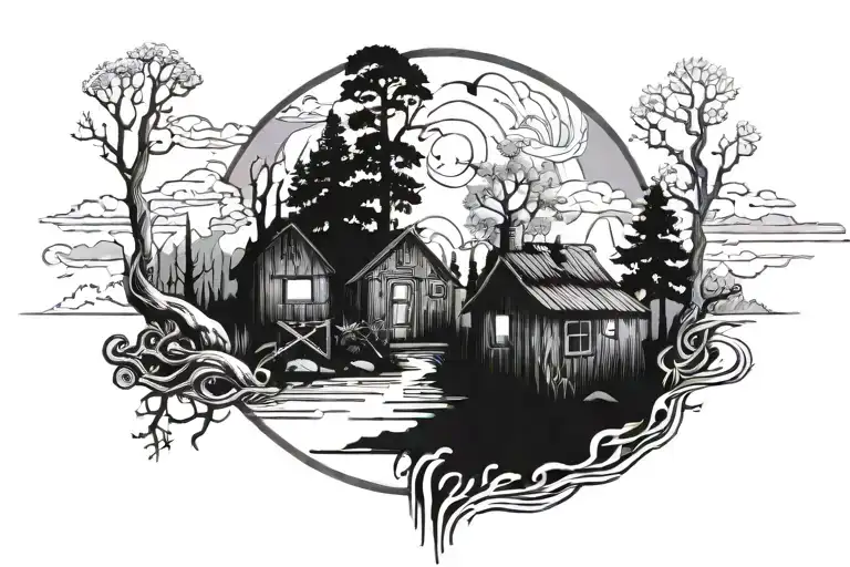 Post Apocalyptic Setting Full Of Nature Scene