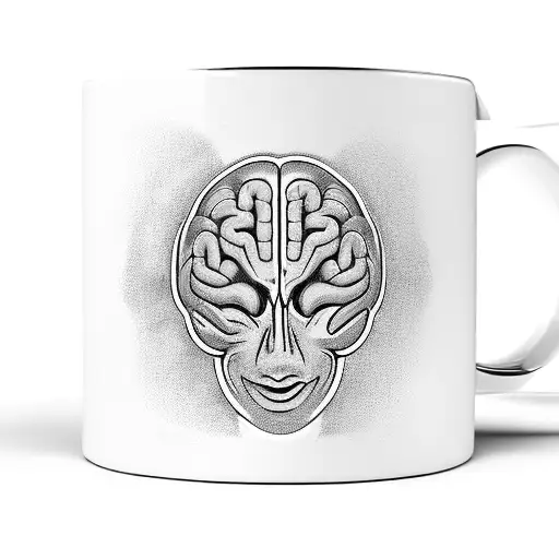 Coffee Mug With Brain And Heart