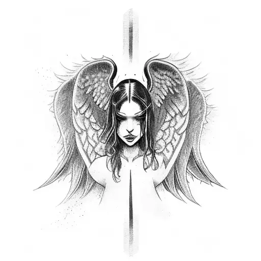 A Fierce Angel Engaged In A Battle With A Demon