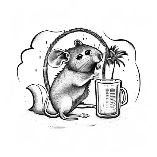 Rat Sitting On A Beachchair Under A Palm Tree With Beers In His Hand