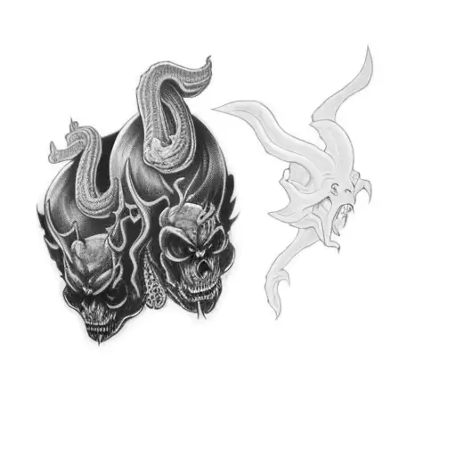 A Pair Of Demon Heads