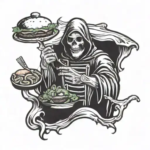 Grim Reaper Burger Chef Cooking Up A Storm