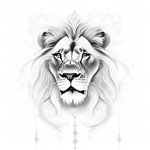 A Powerful Lion Emerging From The Sea