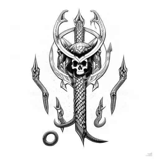 Dark Sword Snakes Skulls