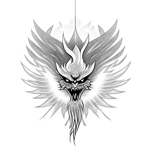 Rising Sun With A Phoenix Emerging From Its Rays