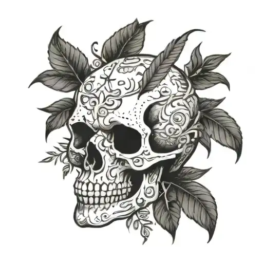 Skull In Laurels