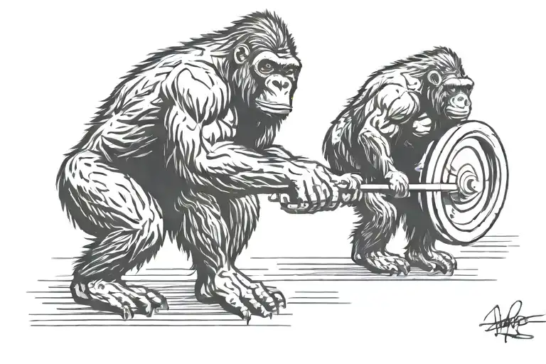 Gorilla Doing Deadlift