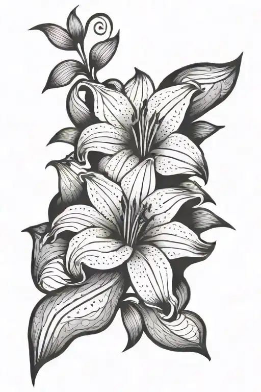 Geometric Lily Flower Blooming