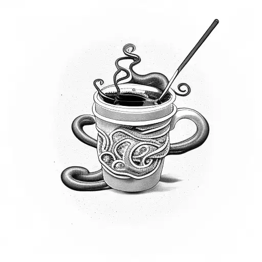 A Coffee Cup With Tentacles Emerging From It