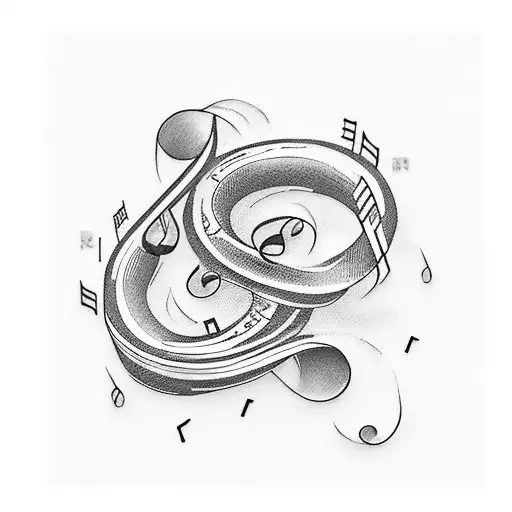 A Tattoo Of A Music Note Intertwined With A Sushi Roll