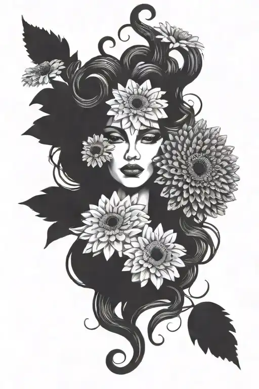 Medusa With Gerbera Daisies Intertwined