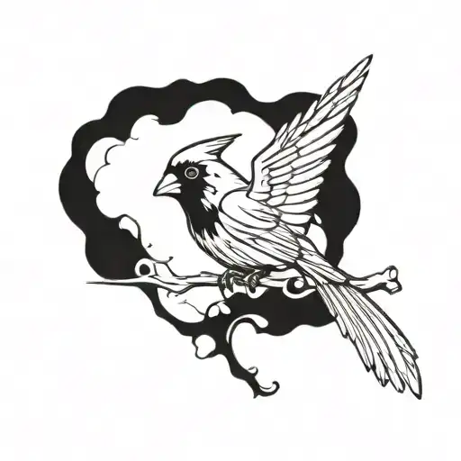 Cardinal Flying Silhouette