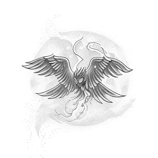 Phoenix Resurecting On The Ashs Of A Children With A Key