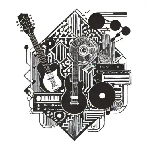 A Geometric Design Incorporating Elements Of Concerts And Techno Music