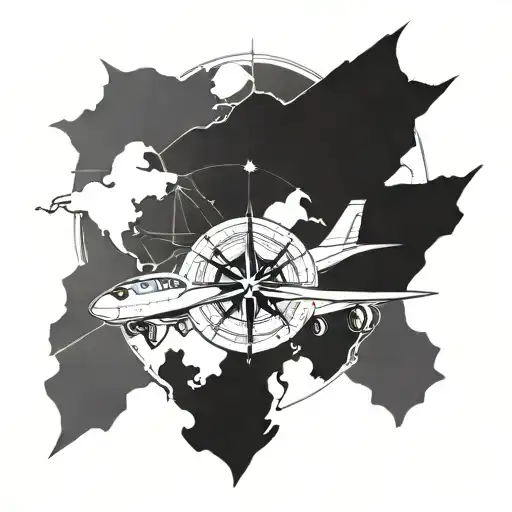 Compass Earth Mountains Aeroplane Flying