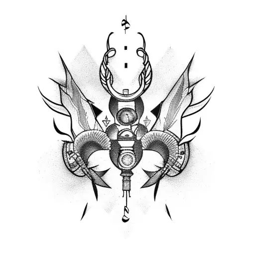 A Tattoo Design That Combines Elements Of Medicine And Music