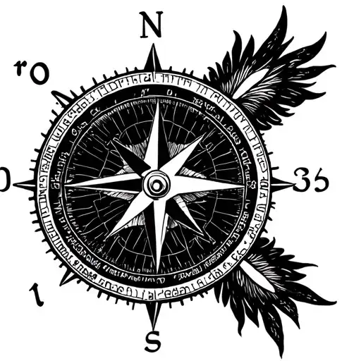Coordinates With Compass Surrounded