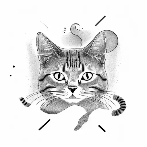 Cat Doing A Yoga Pose In A Nature Setting With A Dark Twist