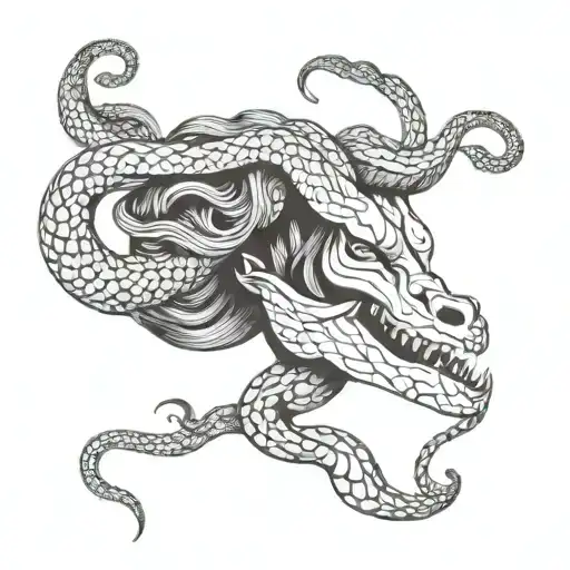 Medusa Head With Snake Wrapped