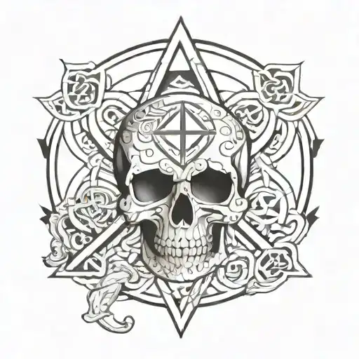 Tattoo For The Dead Brother With Germanic Symbols