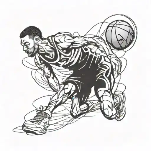 A Dynamic And Abstract Representation Of A Basketball Player In Action