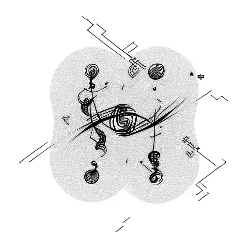 An Abstract Representation Of A Soccer Field In The Shape Of A Treble Clef