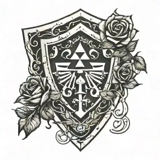 Goth Zelda Shield Roses