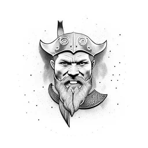 Viking Warrior Holding His Daughter's Hand