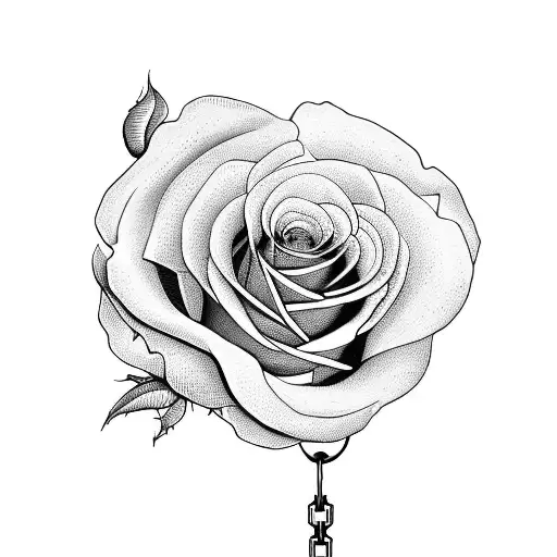 Bone Clock With Roses And Chains