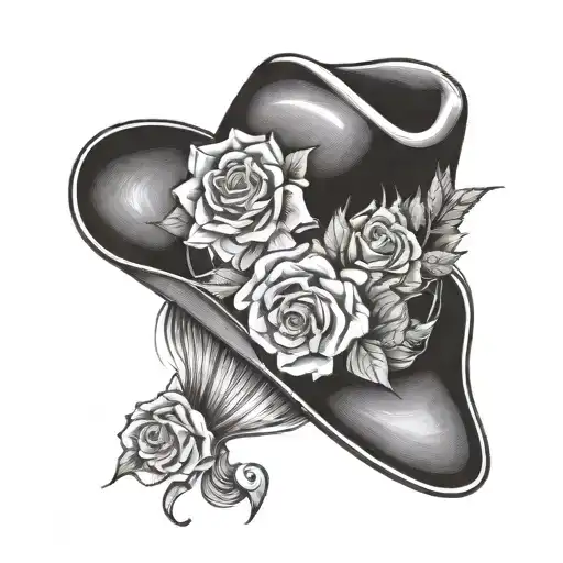 A Cowboy Hat Adorned With Vibrant Flowers And Lyrics From A Beloved Country Ballad