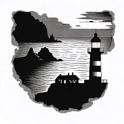 Lighthouse And Etretat