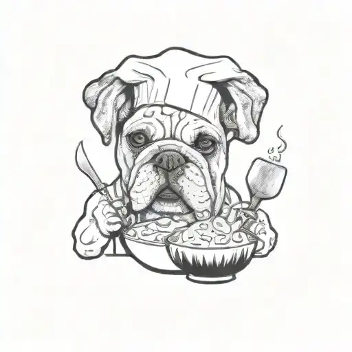 A Bulldog Chef Cooking Up A Cheese Feast