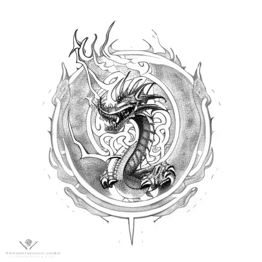 A Fierce Dragon From Skyrim Breathing Fire