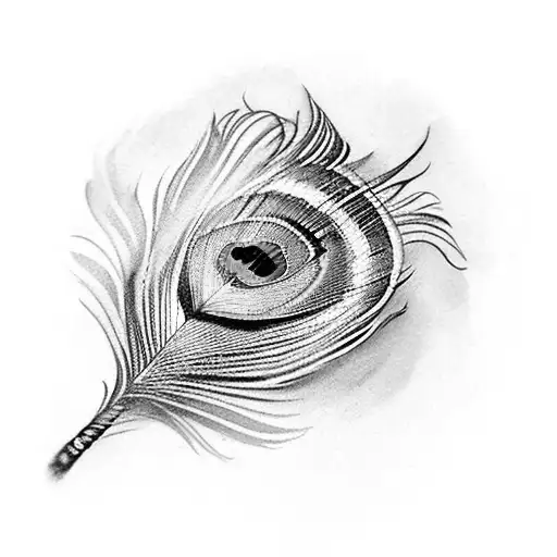 A Peacock Feather With A Sad Crying Eye
