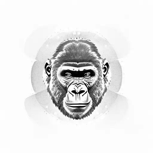 Mandala With A Gorilla Face