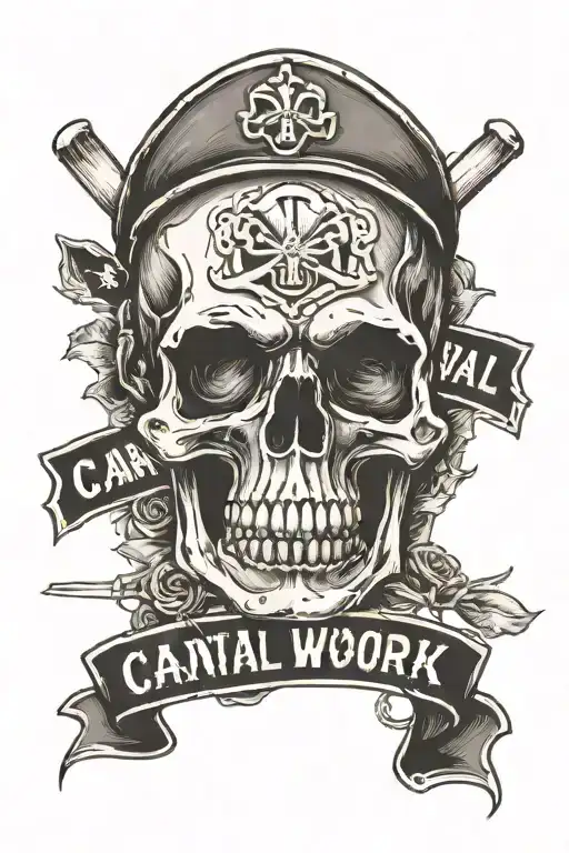 Skull With Street Sign Saying Canal