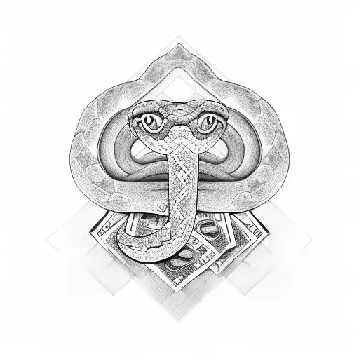 Snake Around Dollar Bills