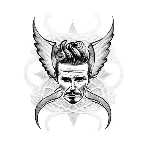 Beckham Arm Tattoo With Custom Angel Face