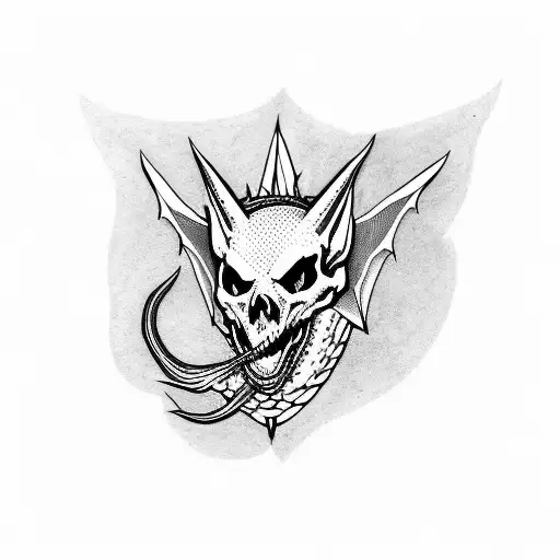Dragon With Skull
