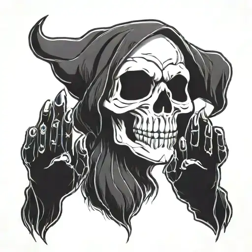 Ghost With A Skull Mask And Paws