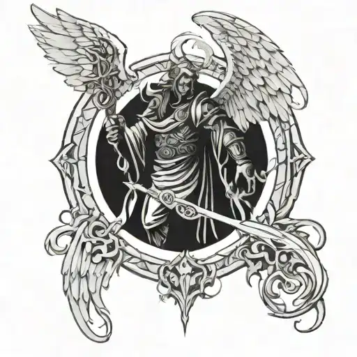 A Mystical Angel Using Ancient Magic To Vanquish A Demon Lord