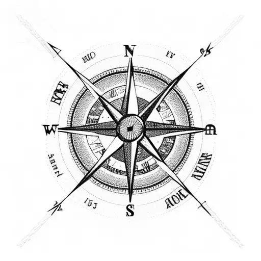 A Compass Surrounded Travel Landmarks With An Anchor On Background