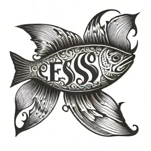 Jesus Fish With Roman Numerals In It
